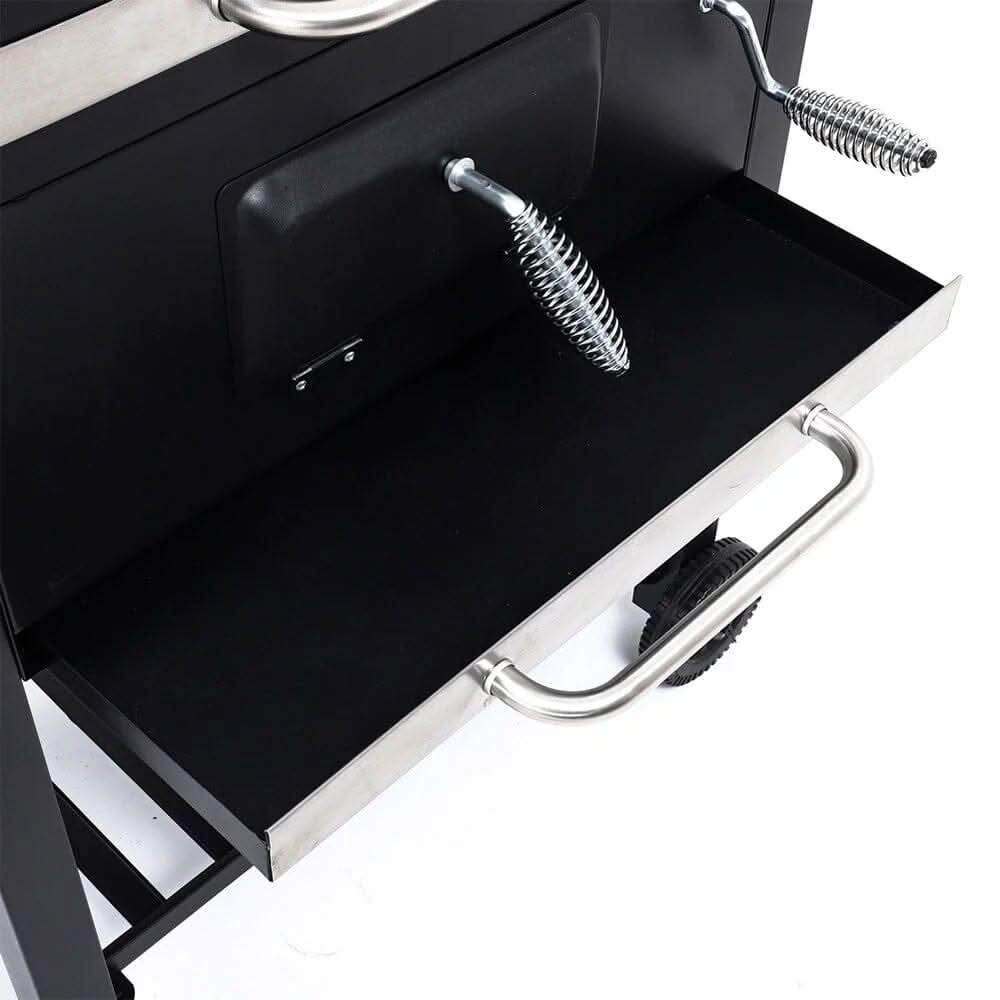 3ft Outdoor Carbon Steel BBQ Cooker BBQ Grill Side Shelves
