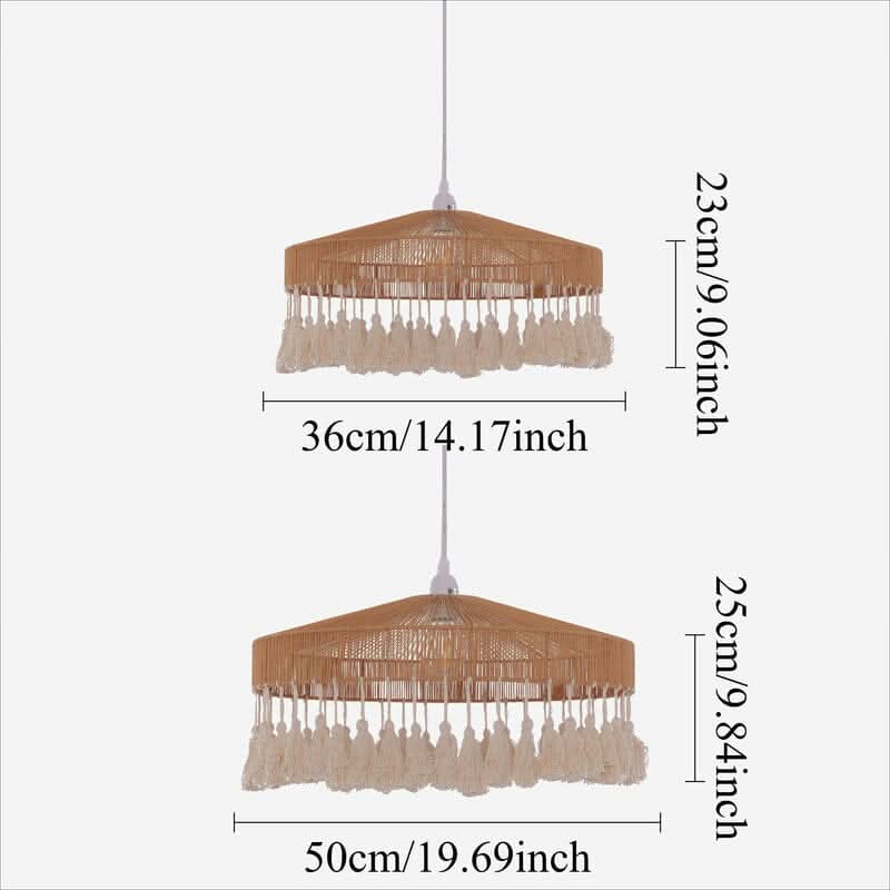 Lightsin Tassel Breeze Woven Pendant Light | Handcrafted Paper Rope Boho Ceiling Lamp