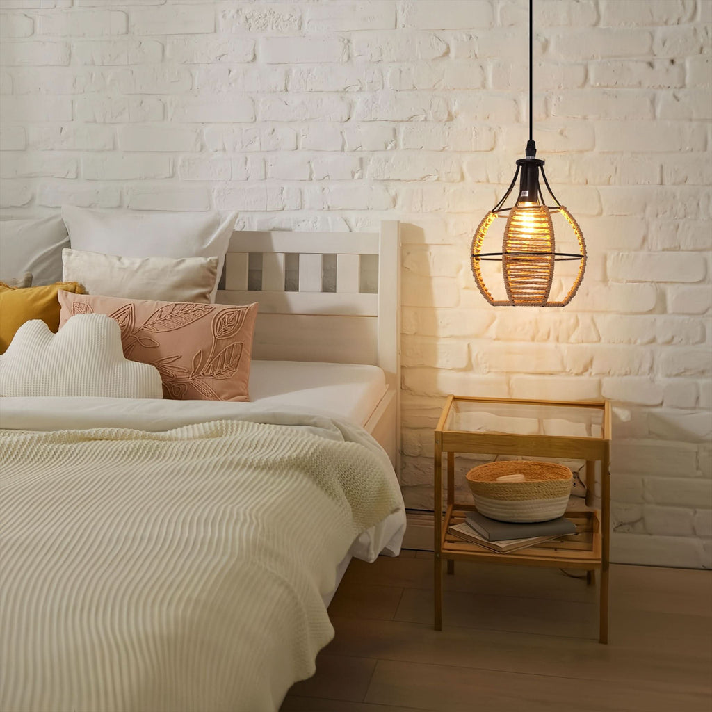 Glyph-Lightsin Woven Paper Rope Pendant Light for Cozy Elegance and Timeless Charm