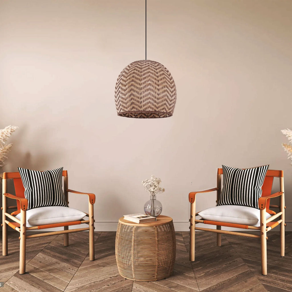 Lightsin Woven Rattan Ceiling Light with Wave Details for Modern Ceiling Lights
