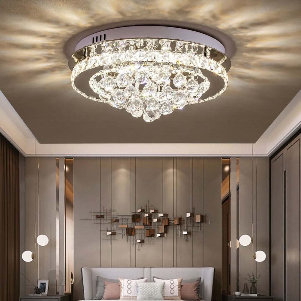 LED Ceiling Light Chandelier Lamp with Crystal Droplets