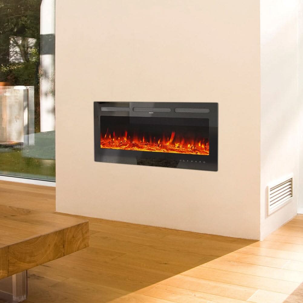 40 Inch Inset Fireplaces 5120 BTU Wall-Mounted Electric Fireplace 9 LED Flame Colours