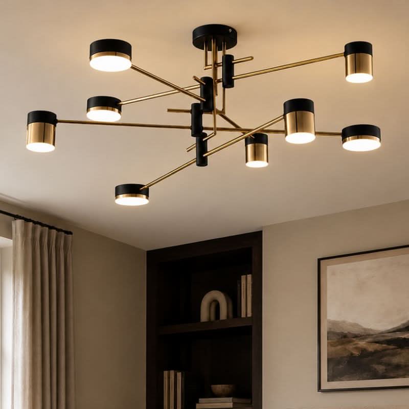 Lightsin Modern Black & Gold Metal Ceiling Light with LED Bulbs