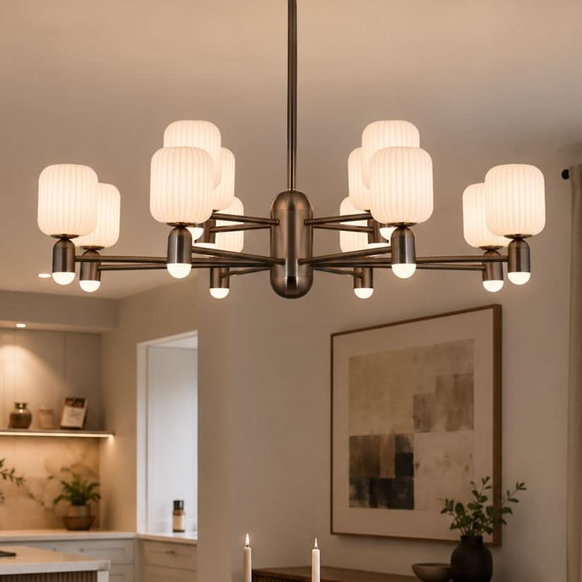 Lightsin Modern Minimalist Luxury Bronze Chandelier with Acrylic Shades