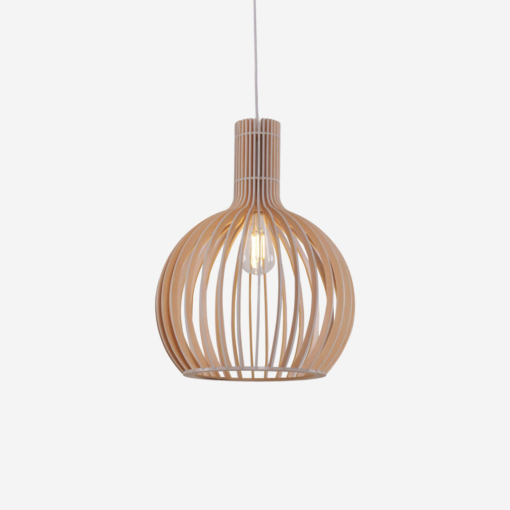 Lightsin Shadome-Scandinavian LED Wooden Birdcage Pendant Light