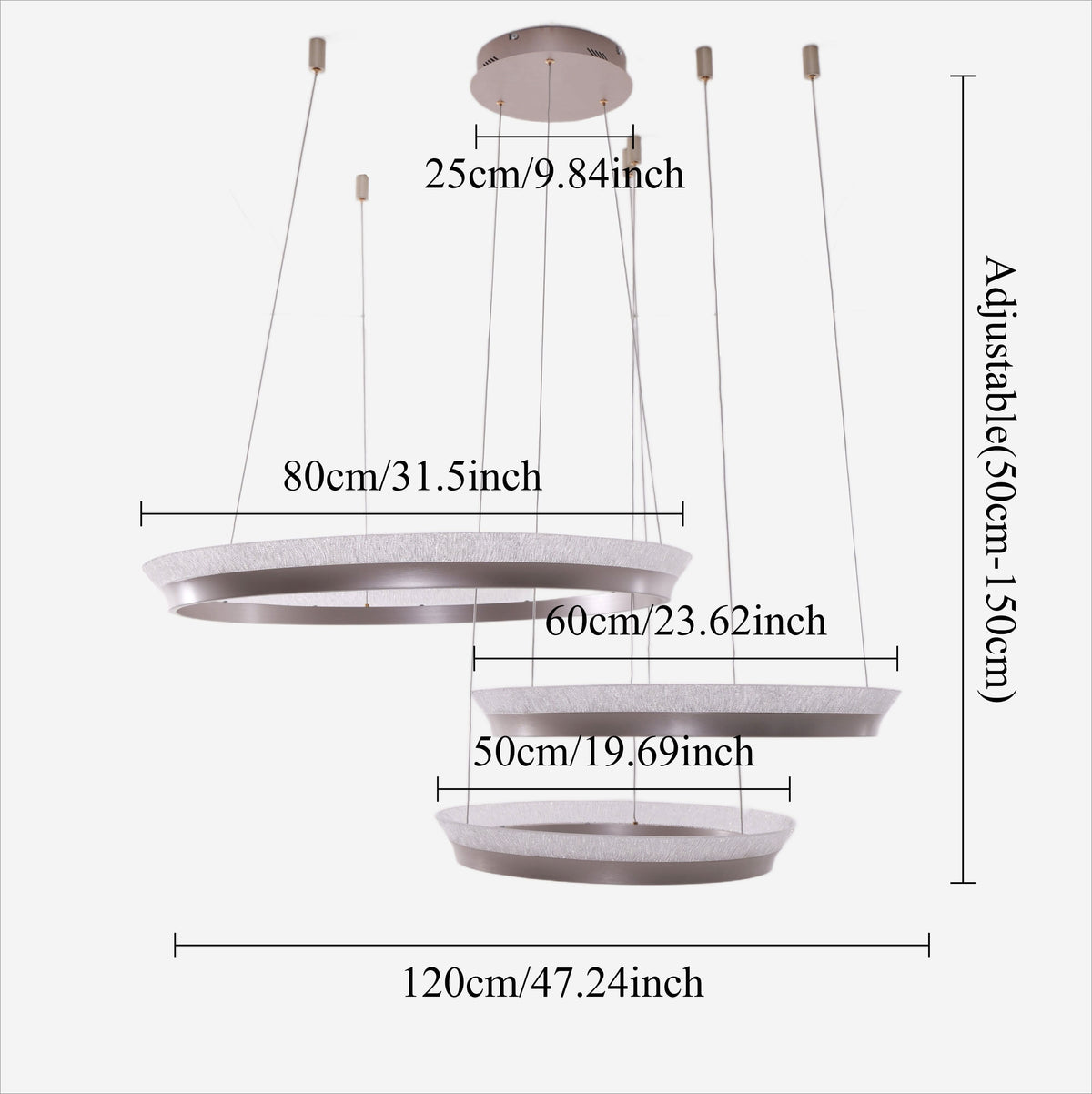 Lightsin Elegant Crystal Ring Chandelier Premium Pendant Light